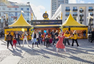 Dancing at Stockholm's Medborgarplatsen Square