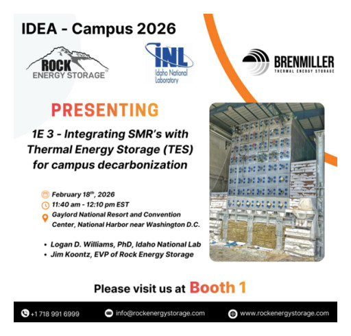 Brenmiller Energy and Rock Energy Storage to Present on Integrating SMRs with Thermal Energy Storage at IDEA Campus 2026