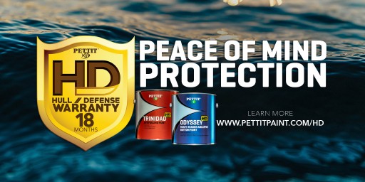 Pettit Marine Paint Challenges the Status Quo Offering New Odyssey HD and Trinidad HD Bottom Paints With 18 Month HD (Hull Defense) Limited Warranty