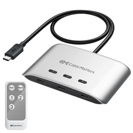 Cable Matters USB4 20Gbps 3-Port Switch for 3 Computers