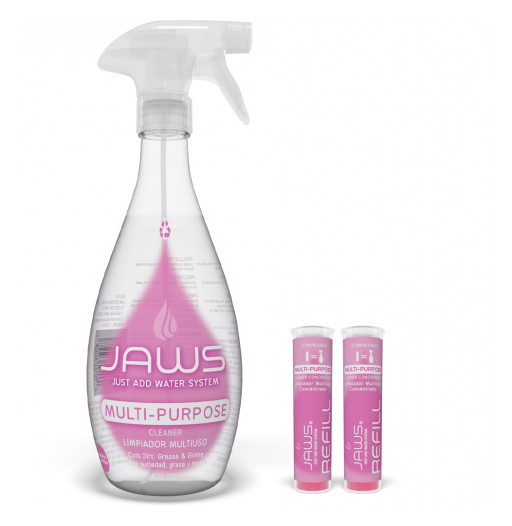 Adding to Their Line of Refillable Household Cleaners, JAWS® Just Add Water System Introduces a New Multi-Purpose Cleaner