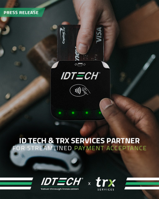 ID TECH Announces Partnership With TRX Services for Mobile SDK That Directly Integrates With VP3350