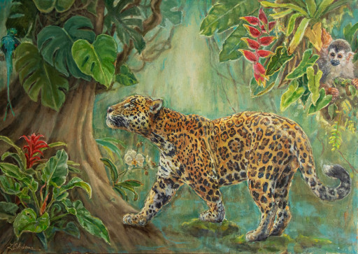 Susan Adams’ New Rainforest Painting 'Jaguar Fantasy' Now Available at MÍRAME Fine Art