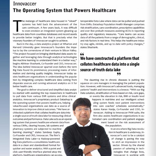 Innovaccer Recognized Among the 10 Most Promising Population Health Management Solution Providers 2017