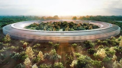 Watch Steve Jobs-narrated drone flight over Apple's "spaceship"