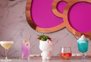 Cocktails in The Bow Room at Hello Kitty Grand Cafe