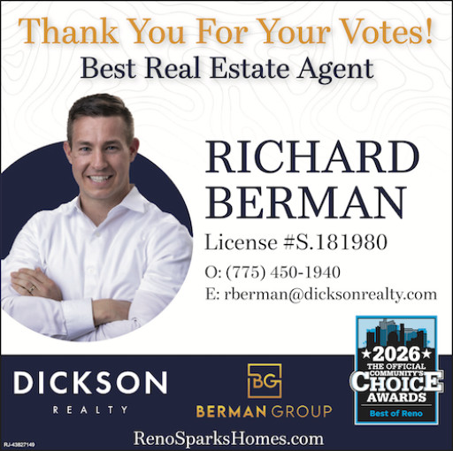 Richard Berman Named 2026 Community's Choice Award Winner for Best Realtor in Reno, NV