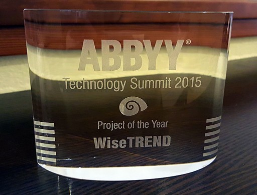 WiseTREND Is Recognized by ABBYY at 2015 Technology Summit for 2015 OCR Project of the Year