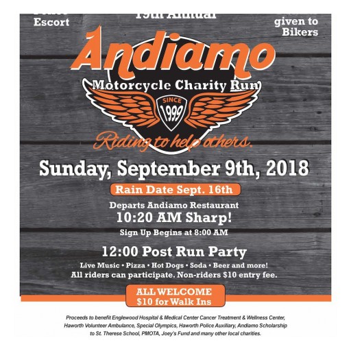 Lesnevich, Marzano-Lesnevich, Trigg, O'Cathain & O'Cathain, LLC  Support the Annual Andiamo Motorcycle Charity Run and Bike Show  for 19th Year in a Row