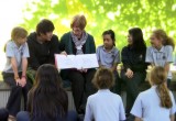 Scientologist Fiona Milne with some of her pupils at Athena School in New South Wales, Australia