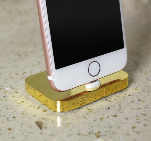 24k Gold iPhone Dock Released by Brikk in Time for the Holidays With 7% to Charity of Client's Choosing