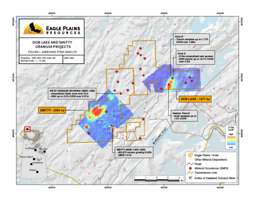 Eagle Plains and Xcite Define Prospective Geophysical Trends at Don Lake and Smitty Uranium Projects, SK