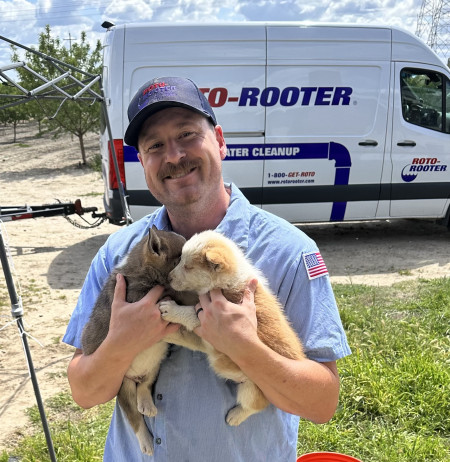 Roto-Rooter Technician Saves Puppies in Fresno, CA