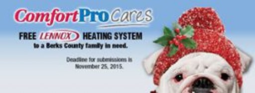 Comfort Pro Providing FREE Lennox Heating System for the Holidays! Deadline Extended to December 9, 2015