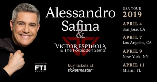 Italian Tenor Alessandro Safina Announces US Tour in April Featuring Victor Espinola & the Forbidden Saints