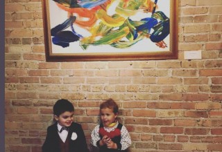 Artwork by 2-year-old Eero Sebastian Hilton on display in Chicago's West Loop