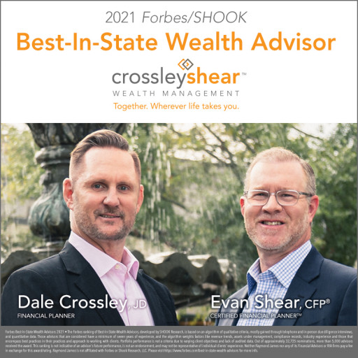 CrossleyShear Wealth Management's Evan Shear and Dale Crossley Named to Forbes' 2021 List of Top Wealth Advisors