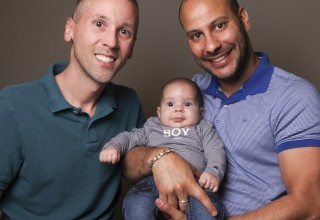 Steven Berson (right) and Oren Cohen (left) with their son, Jayden.
