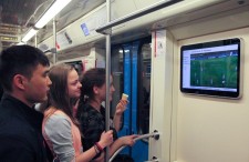 Video screen in a metro train