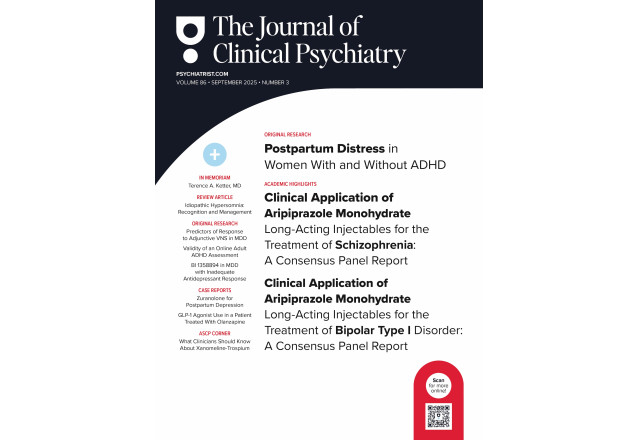 J Clin Psychiatry. 2025;86(3):25m15846