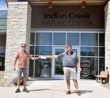 Steve Shriver pledging to Indian Creek Nature Center