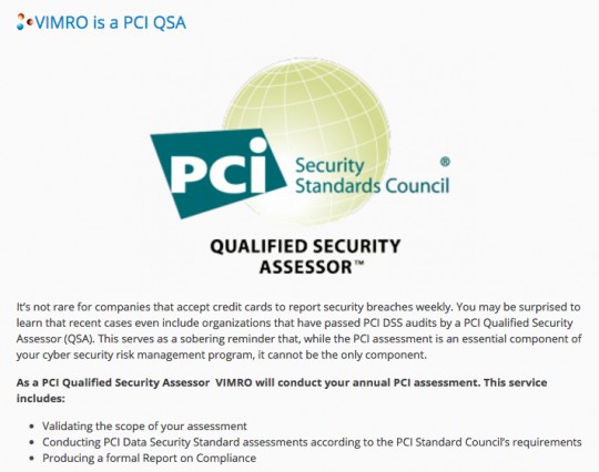 VIMRO: Your PCI QSA