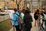 Volunteers from the Church of Scientology St. Petersburg promote drug-free living