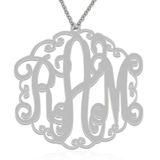 Personalized Silver Monogram Necklace