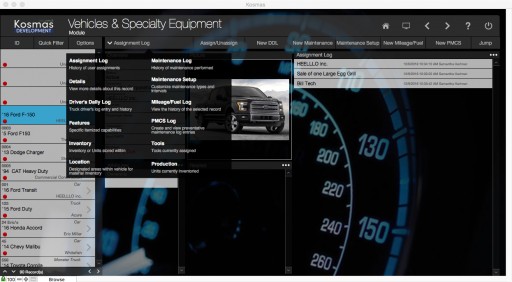 Fleet Management Tool in Kosmas for Field Service Operations