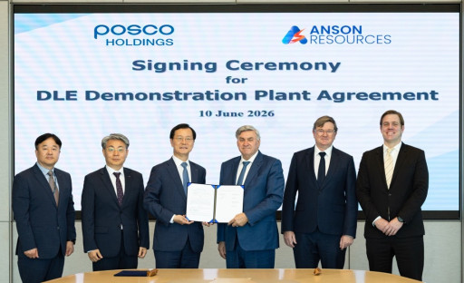 Anson and POSCO Sign Binding Agreement for DLE Demonstration Plant at Green River