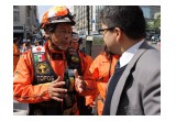 Héctor Méndez, Los Topos founder and president, supervised the disaster response drill at the National Scientology Organization of Mexico.