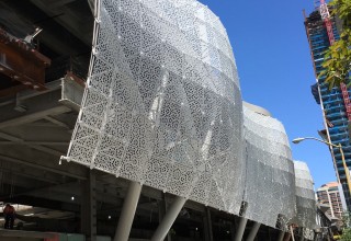 The Transbay Transit Center's Intricate awning is supported by a space frame system