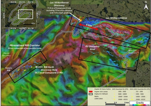 ATHA Energy Successfully Completes Diamond Drilling at RIB North Discovery, Expanding Strike Length To 3.4 Km, And Identifies a Higher-Grade Sub Zone: Results Include RIBN-DD-023 Intersecting 19.5 M Of Composite Uranium Mineralization With 2.0 M Of High-Grade