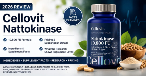 Cellovit Nattokinase Review 2026: 10,800 FU, Ingredients, Supplement Facts, Pricing & CoQ10 Claims Examined