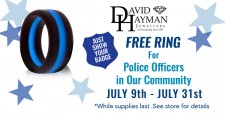 Following Robbery Attempt, David Hayman Jewellers Pays Tribute to Local Police Officers with Free Silicone Band