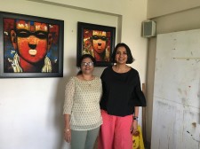 Contemporary Indian Artist Sujata Achrekar with Sonia 