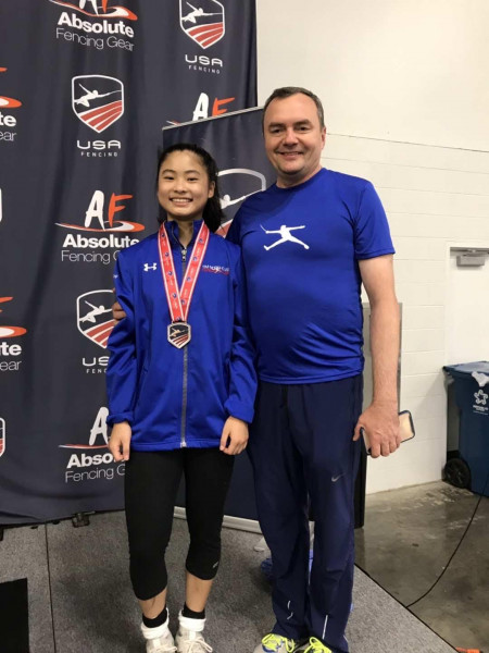 Sabrina Fang and Coach Slava Grigoriev