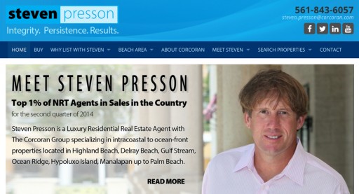 Top FL Realtor, Steven Presson Launches His New State-of-the-Art Website