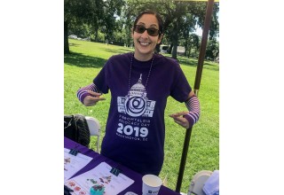 Melissa Talwar, Executive Director of Support Fibro, gets psyched for Advocacy Day.