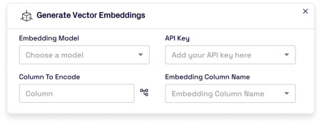 Onehouse's Vector Embeddings Generator UI