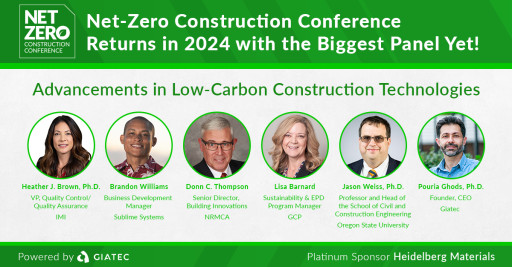 Giatec Brings NRMCA, IMI, Sublime Systems, GCP, and Oregon State University Together in a Groundbreaking Panel for the 2024 Net-Zero Construction Conference