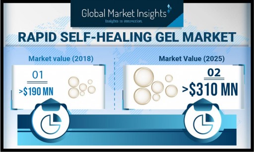 Rapid Self-Healing Gel Market Valuation to Surpass $310 Million by 2025, Says Global Market Insights, Inc.