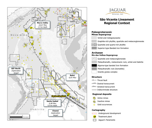 Jaguar Mining - Drilling Along the Paciencia Trend Exploration Targets Connects Areas of Known Mineralization, Potentially Defining a Broader Gold District, Minas Gerais, Brazil