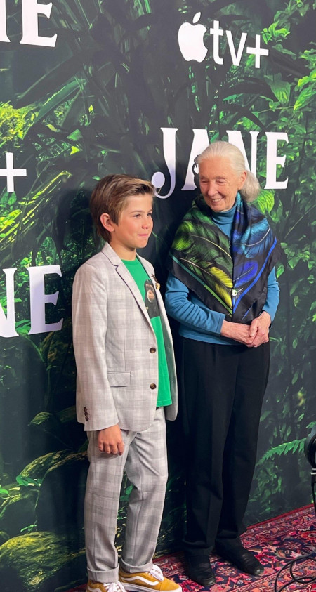 Mason Blomberg and Jane Goodall