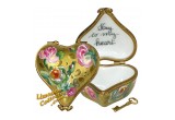 Gold Heart with Key To My Heart Limoges Box | LimogesCollector.com
