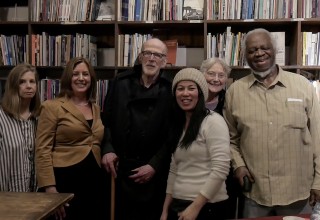 David Ferry at the Grolier, February 2018, with Grolier staff