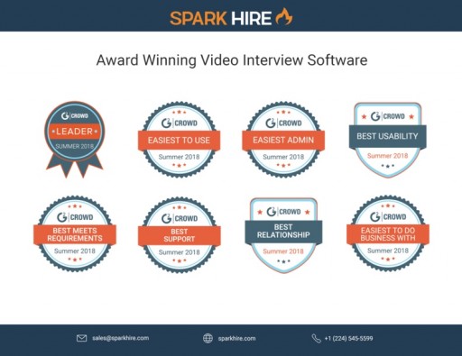 Spark Hire Cleans Up With G2 Crowd Summer 2018 Awards and Earns Recognition as Industry Leader