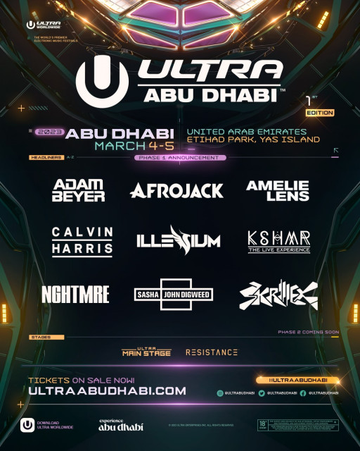 ULTRA Abu Dhabi Drops Stacked Phase One Lineup