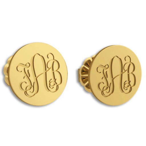 Monogram Initial Stud Earrings