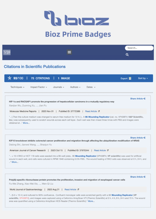 V&P Scientific Partners With Bioz to Provide Researchers With Validated Product Insights